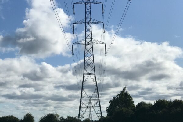 Pylons in Battlefield, Shrewsbury in Shropshire