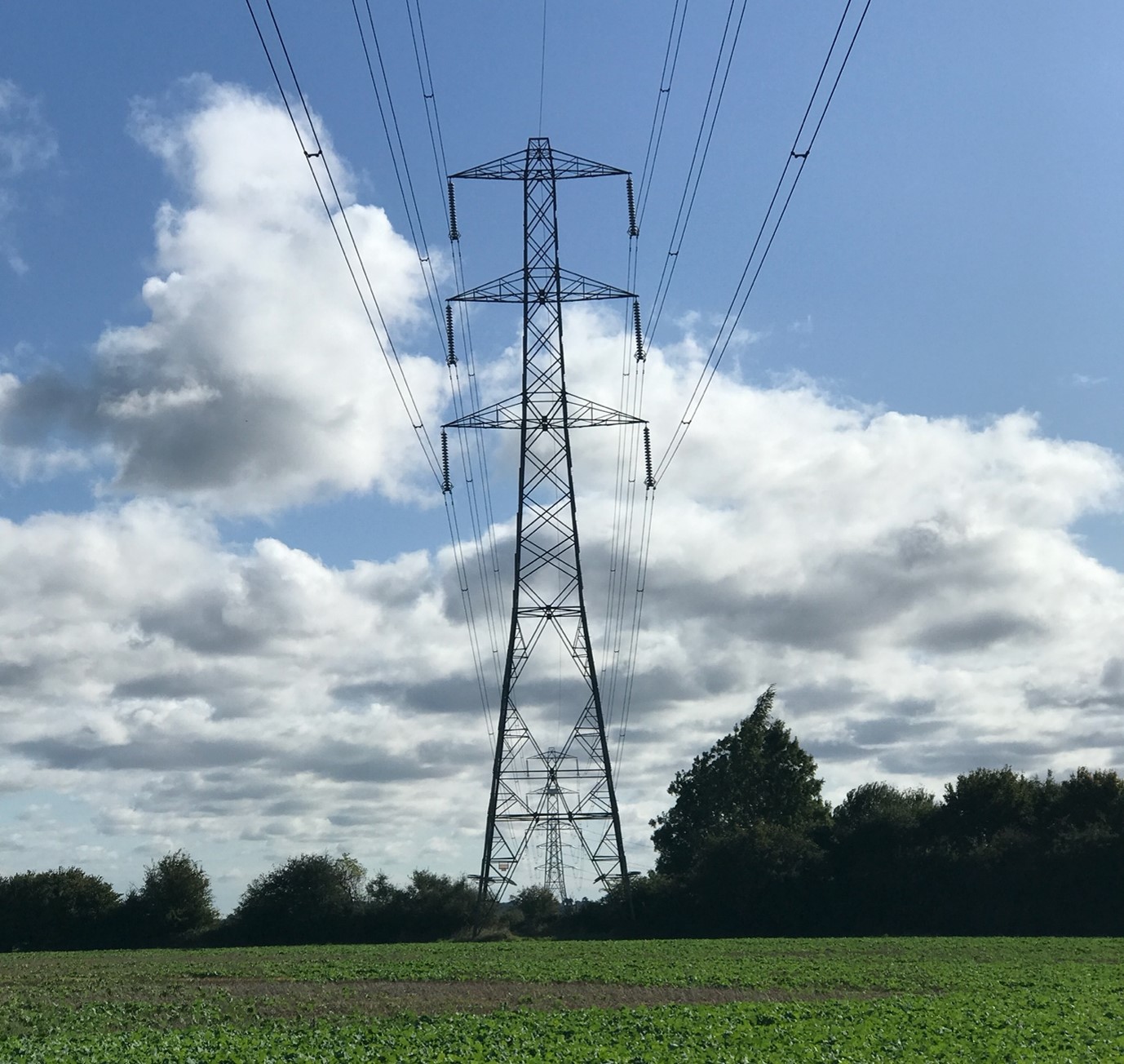 Pylons in Battlefield, Shrewsbury in Shropshire